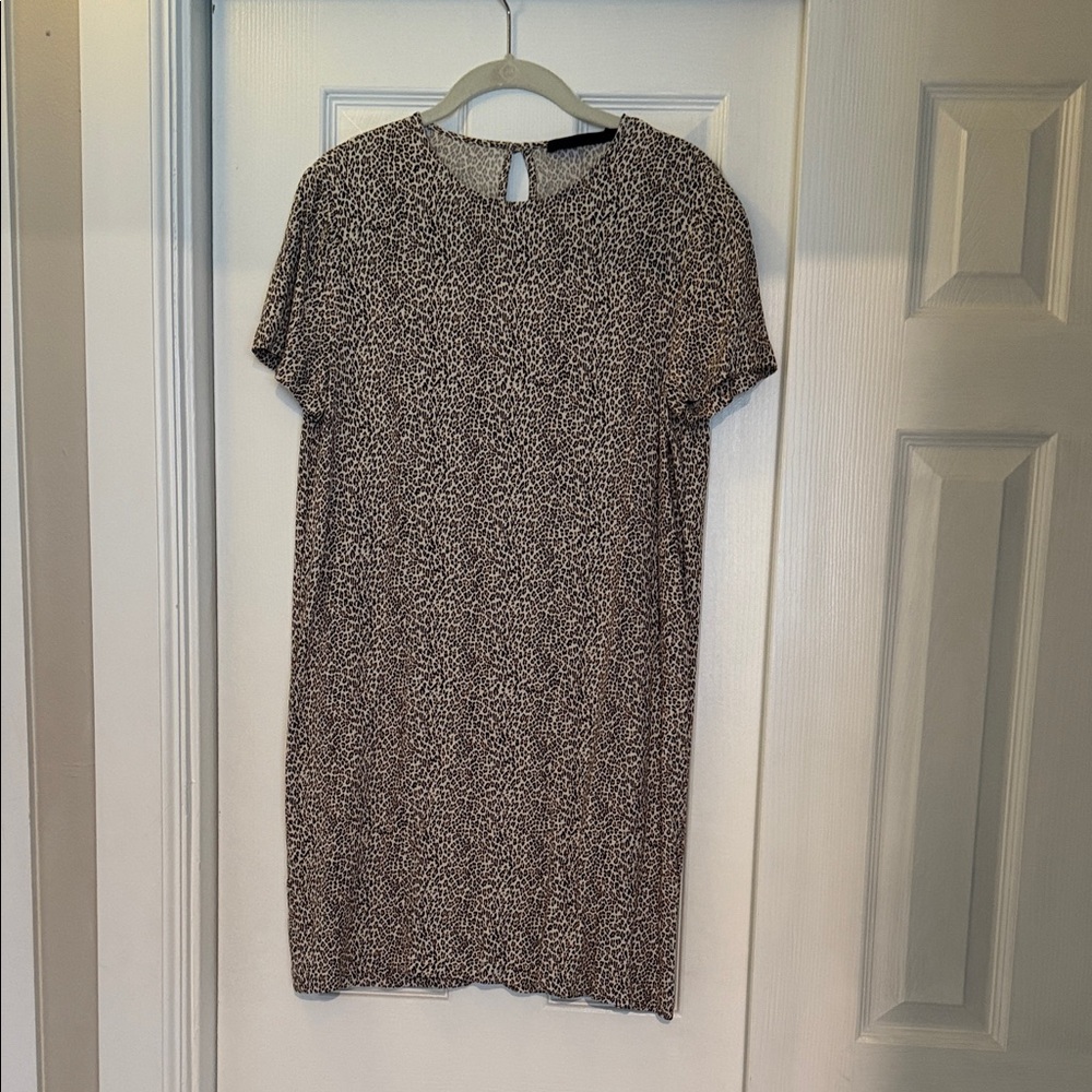 Jenni Kayne Leopard Print T-Shirt Dress Size S
